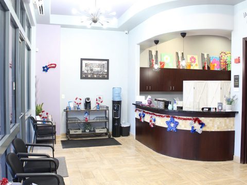 Immaculate reception area of Alexander Family Dental